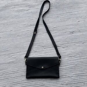 Portland Leather Goods Navy Envelope Crossbody Wallet Purse Leather